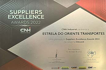 Premiação CNH: Melhor fornecedor de transporte Inbound LATAM, Suppliers Excellence